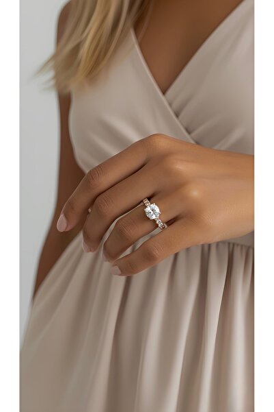 İNN JEWELLERY Xuping Ring Non-Tarnish (Size 8) Rosegold Solitaire (2 Years Importer Warranty)