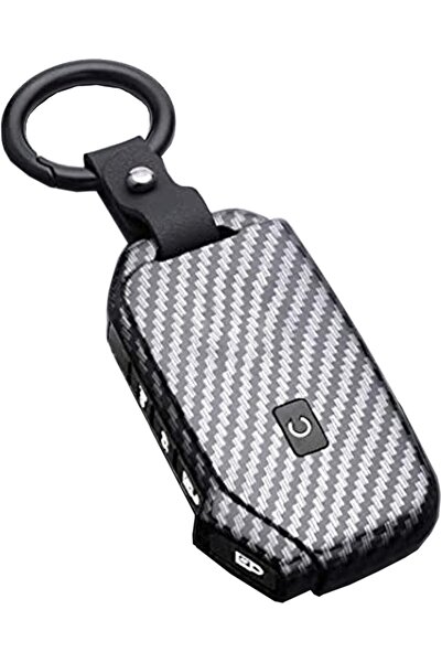 Generic غطاء مفتاح كيا بخمسة أزرار - نمط ألياف الكربون ABS