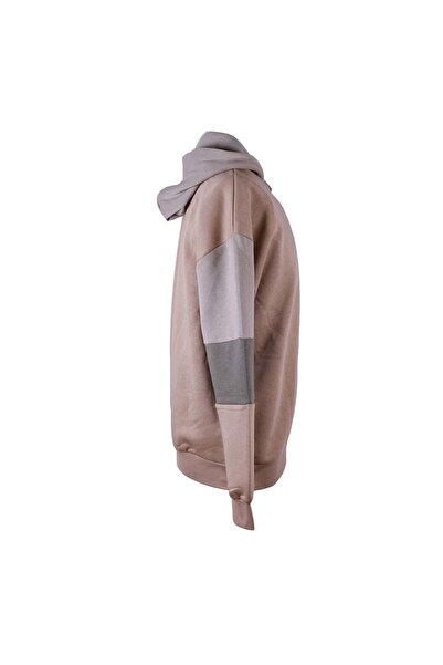 trender Üç İp Ş Fleece-Lined Crew Neck Patchwork Mink Men's Sweatshirt 5298