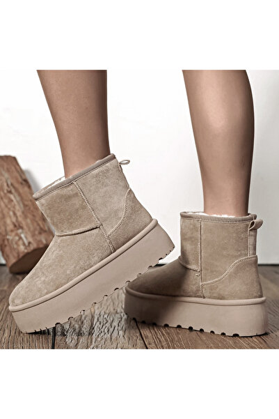 SOFILINE Khaki open-toed fur boots with thick sole B-LT33-45 111