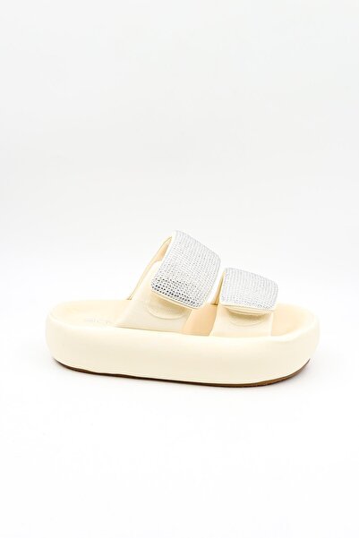 Guja Ortopedik Dolgu Topuklu Terlik GJ4005 Bej