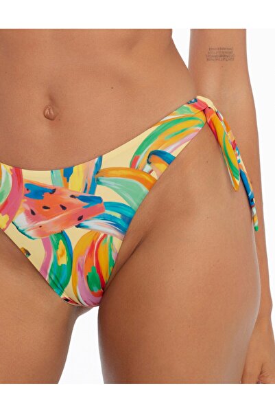 ESOTIQ Women's Swimming Briefs Bikini Bottom Panties Side Tie Tropical Colorful Pattern | Kaia