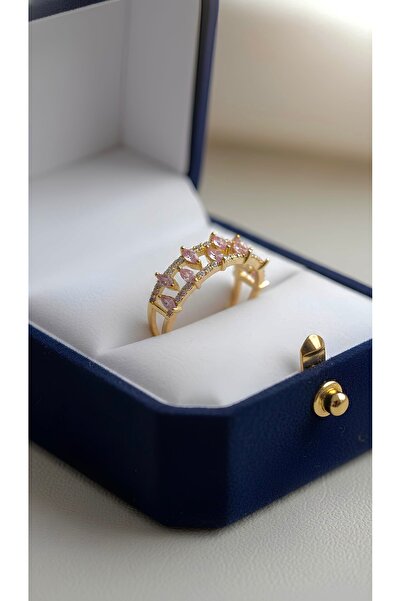 İNN JEWELLERY Steel Ring Does Not Tarnish (Size 8) with Pink Stone (2 Years Importer Warranty)