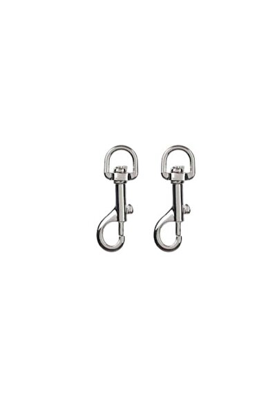 SOHO Set of 2 metal 360-degree rotating carabiners, max load 30 Kg, 2x7 cm, Silver