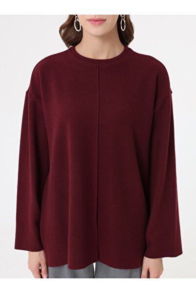 Benin Φούτερ oversized με λεπτομέρεια ραφής - Βουργουνδία -