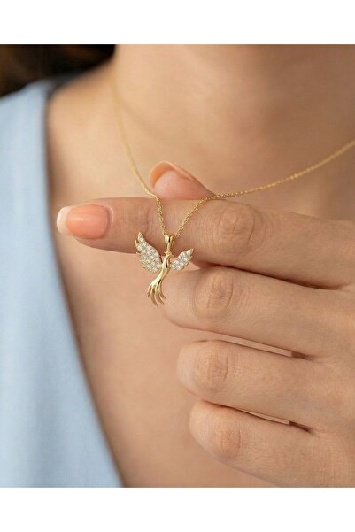 İNDİGO TAKI Küçük Anka Kuşu 14 Ayar Altın Kolye