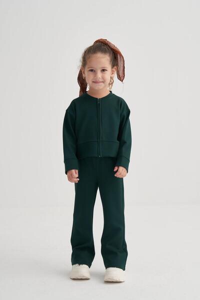 Cigit Modal Flared Set 2-7 Years Old Emerald