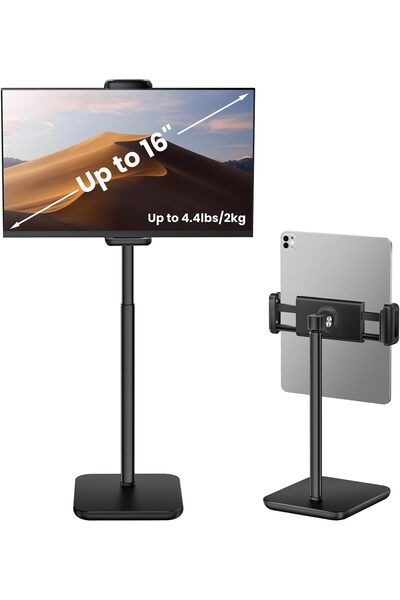 tounee Portable Monitor & Tablet Holder Stand, Height Adjustable, Black