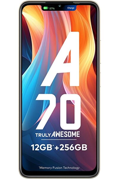 İtel A70 - Up to 12GB RAM, 256GB Storage, 5000mAh, Brilliant Gold