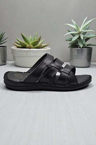 ISPARTALILAR Παπούτσια στο Ayakkabiburada 037 Daily FULL ORTHOPEDIC Γνήσιο Δερμάτινο Ανδρικές Παντόφλες Σόλα PUFF