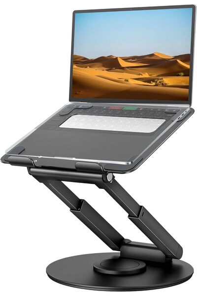 tounee Telescopic Laptop Stand - 360° Swivel, Height Adjustable 2.1"–21", for 10–17" Laptops (B