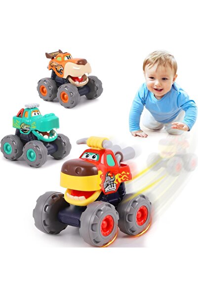 Hibobi Premium لعبة سيارة شاحنة وحشية للأطفال الصغار، سيارة ذات عجلات كبيرة ق...