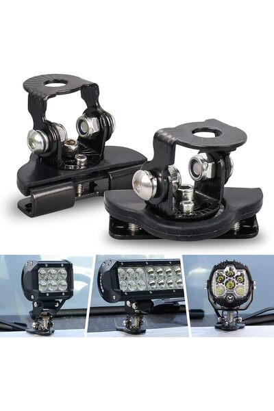 Generic ZJUSDO LED Light Bar Mounting Brackets - Black, 304 Stainless Steel, No Drilling, Adjustable
