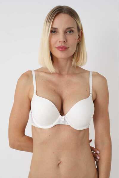 NİVENE White Double Support Double Ultra Support Push up Bra Double Padding Ultra Soft Bra