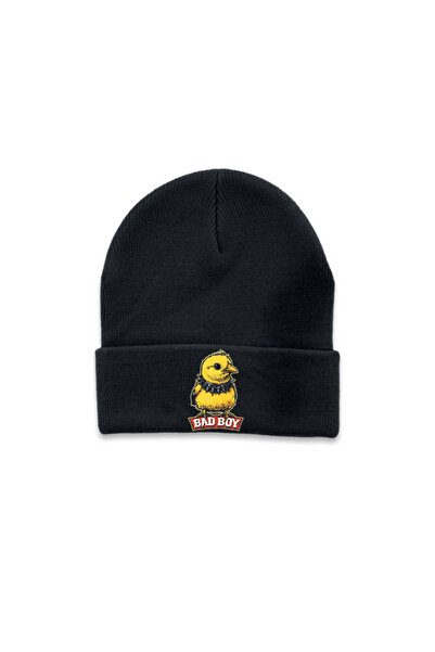 MODA Bad Boy Chick Printed Black Fold Winter Hat Beanie