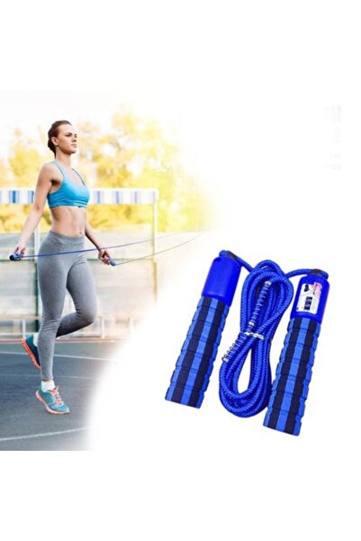 Merco Coardă de sărit JR 34 cu contor, lungime reglabilă, albastră