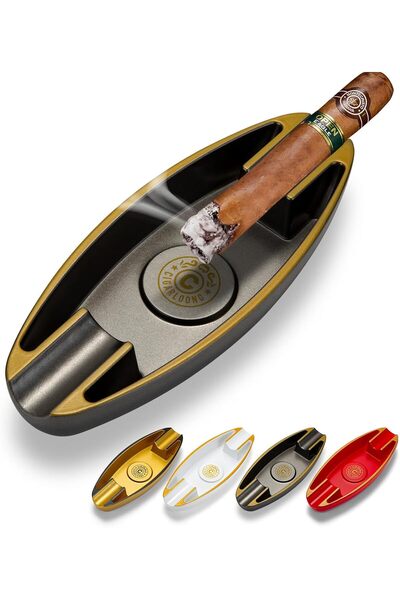 Generic CIGARWONG Cigar Ashtray with 2 Cigar Holder - Portable Travel Ashtray...