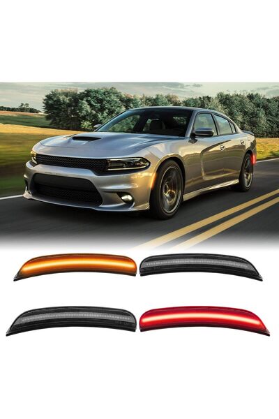 Generic RANSOTO Smoked LED Side Marker Light for Dodge Charger 2015-2023 (Replace 68214405AA)