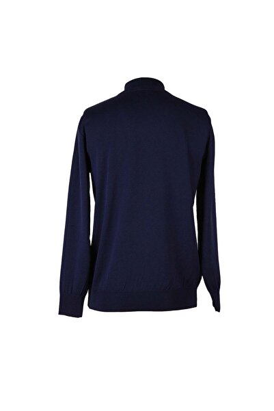 trender Half Zipper Navy Blue Men's Sweater Alp01