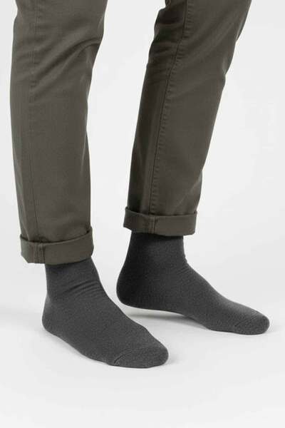 BENİSA ÇORAP Men's Towel Cotton Winter Socks Multi-Colored Thermal 4-Piece