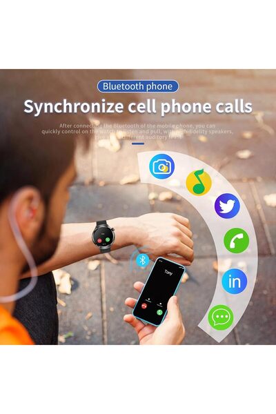 NALACAL Smart Watch - Bluetooth Calls, Heart Rate & Sleep Monitor, IP68 Waterproof (Metallic Silver)