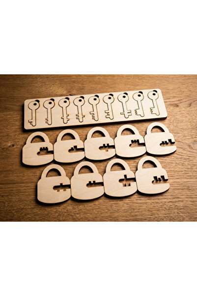 Tahtagurusu لعبة مطابقة الأقفال الخشبية - لعبة ذكاء تعليمية مونتيسوري (مع مجم...