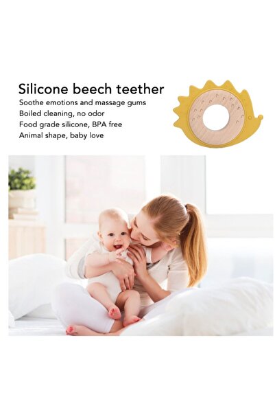 Pitikot Teething Toy, Wood and Silicone, Safe for Babies