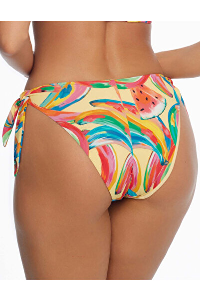 ESOTIQ Women's Swimming Briefs Bikini Bottom Panties Side Tie Tropical Colorful Pattern | Kaia