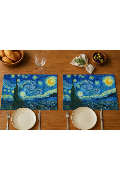 MODAFABRİK Van Gogh Patterned American Tableware Set of 2