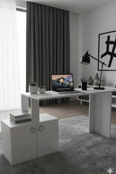 Livarno Mobilya LİBRİS raflı kapaklı öğrenci oyuncu ofis şık çalışma masası