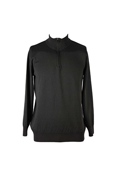 trender Half Zipper Khaki Men's Sweater Alp01