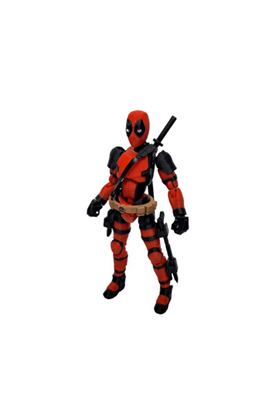 IMALDI PRO Articulated Deadpool Figurine (Marvel), 3D-Printed PLA, Red & Black, 150x60x32 mm