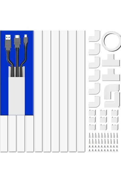 Generic Cord Cover Raceway Kit Paintable Cable Concealer - 10pcs