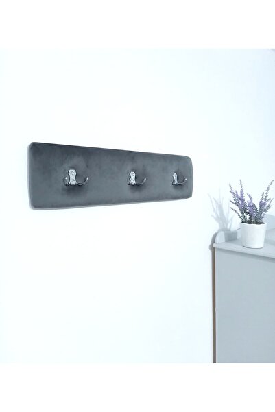 basero Basero upholstered coat rack, grey velvet, 15 x 60 cm