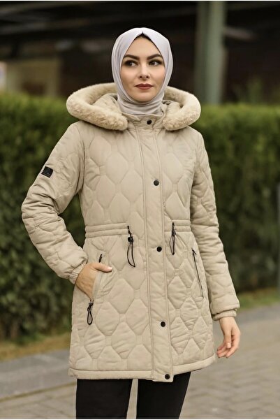 GLR&GYM SEMİRA KADIN BÜYÜK BEDEN NOVA KUMAŞ ASTARLI KAPİTONE MONT