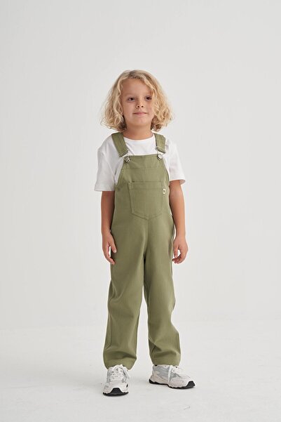 Cigit Gabardin Salopet 2-7 Years Old Olive