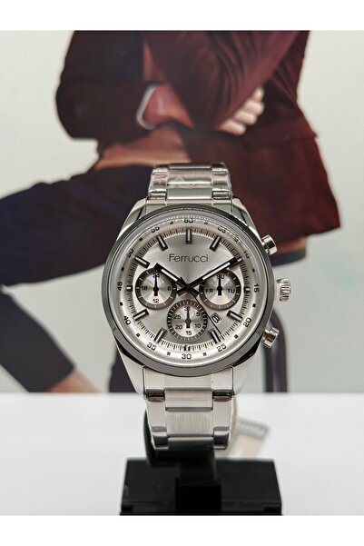 Ferrucci Silver Sports Men's Watch Waterproof with 2 Years Warranty