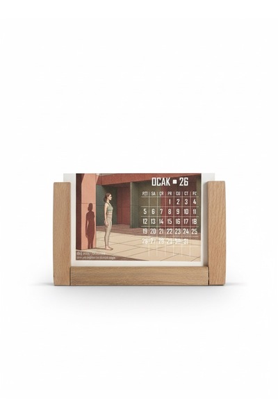 KAVSA Yoga Temalı Takvimli Ahşap Kalemlik