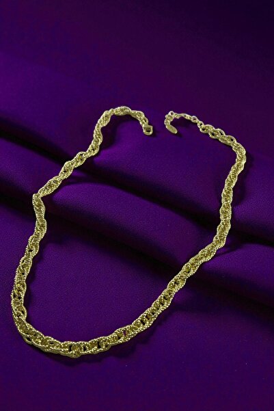 Lorivelle Kadın Kalın Singapur Zincir Çelik Kolye | 14K Altın Kaplama Kararma...