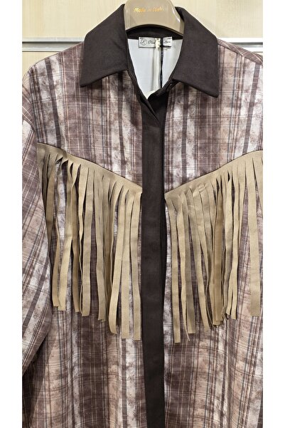 Park Moda Lumberjack Pattern Shirt with Tassel Detail