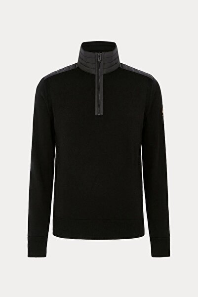 BELSTAFF Slim Fit Yarım Fermuarlı Dik Yaka İnce Örgü Yün Triko