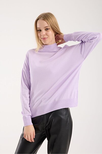 sumoda Γυναικείο πλεκτό πουλόβερ απαλής υφής ψηλός λαιμός βασικό