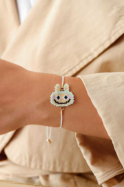 Kübüşün Atölyesi Ka-021 Miyuki Bracelet - Character Series - Labubu Green