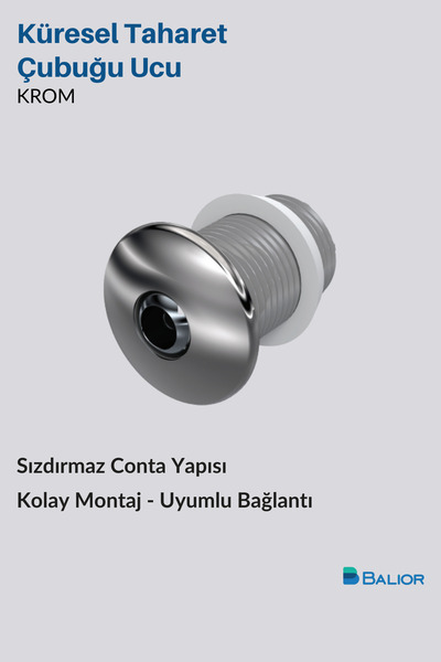 BALİOR KÜRESEL TAHARET ÇUBUĞU UCU KROM 22MM