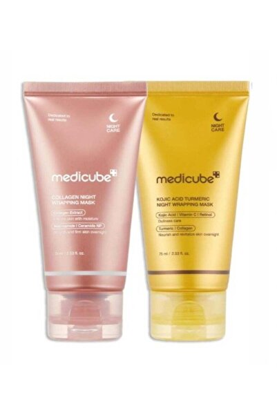 Medicube Collagen Night Wrapping Mask 75ml + Kojic Acid Turmeric Night Wrapping Mask 75ml
