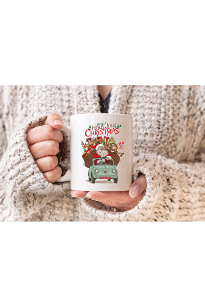 MODA 2026 New Year Christmas Themed Printed Gift Porcelain Mug Cup