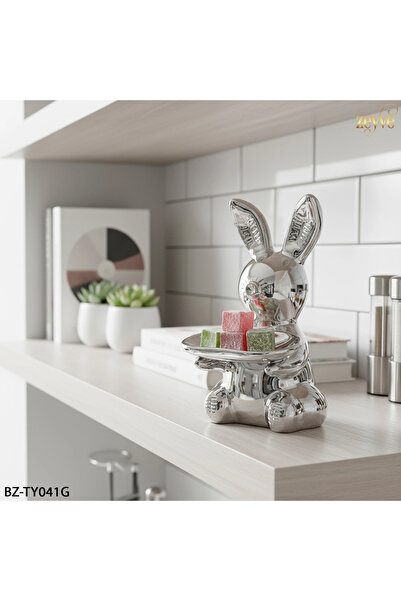 Hinora Tavşan Model Seramik Mini Sunumluk Lokumluk 15x8x8cm