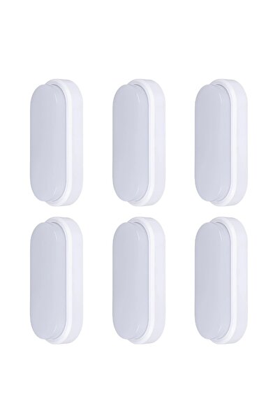 LEDIGANT Set 6 Aplice LED 12W Oval pentru Exterior, 6500K, Alb