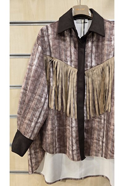 Park Moda Lumberjack Pattern Shirt with Tassel Detail