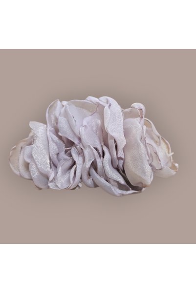 WOWMOM Dusty Lilac Cloud – Medium Chiffon Floral Hair Clip